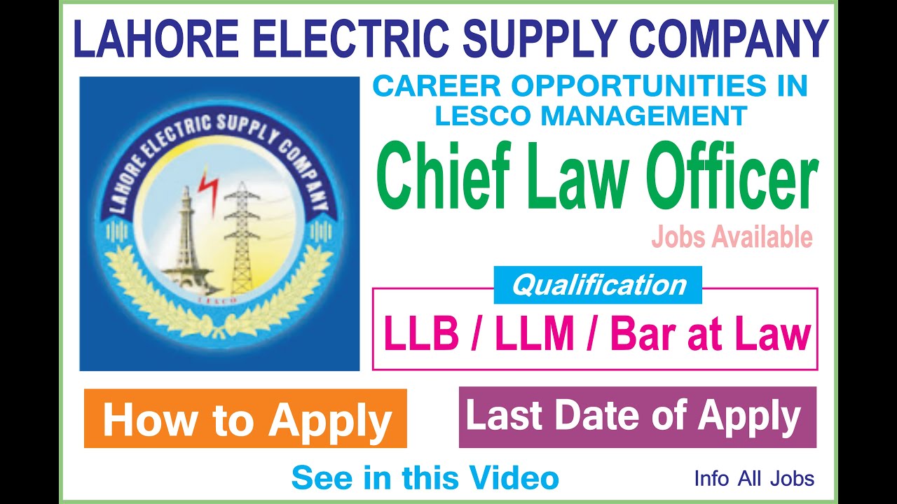 Chief Law Officer Jobs in LESCO 2020