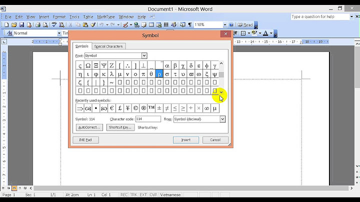 Cách chèn ký tự toán học trong word 2003 năm 2024