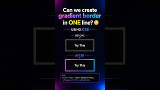 1 Line CSS Gradient Border 😳 #css #webdesign #coding