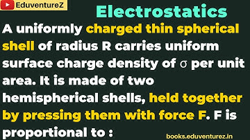 A uniformly charged thin spherical shell of radius R carries uniform surface charge density of σ per