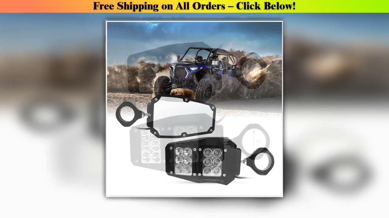 Rear View Side Mirrors with LED Spot Lights for Polaris RZR 900 1000 Turbo For