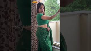 Stunning Saree Back Pose Saree Navel Indian Beautiful Bhabhi Saree Pose 