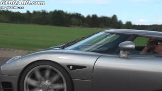 Koenigsegg CCR Evolution in action vs Ferrari 599, Porsche Carrera GT  and 911 Turbo PDK + more