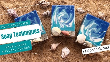 Beach Waves.  Cold processed soap making with recipe.  Handmade dividers.