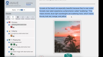 Fix alternative text issues using the free WAVE accessibility checker