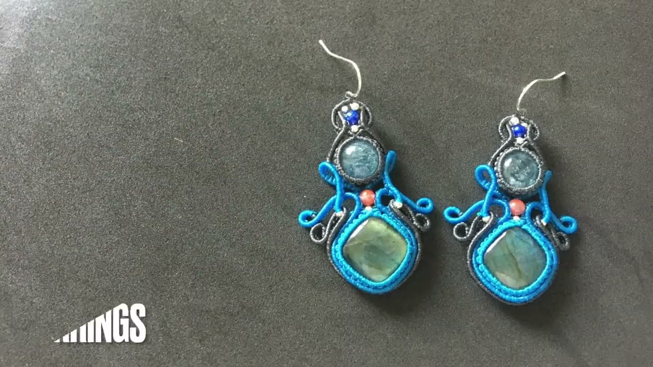 Macrame Labradorite Earrings Tutorial （1）