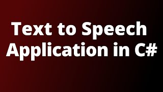 Text to Speech in c# windows Application  || C Sharp Tutorial || Technical Hassan Ali