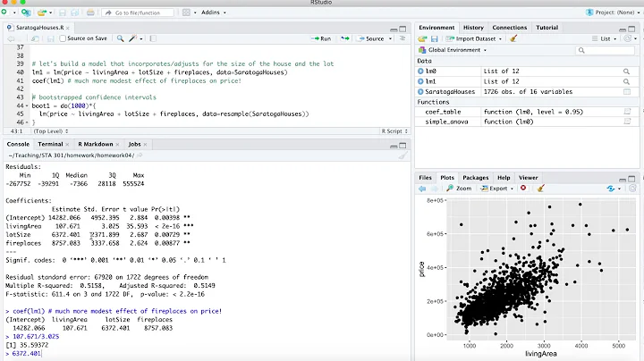 Interpreting R's regression table