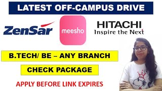 Off Campus Drive Batch - 2020 2021 2022 | Zensar, Meesho, Hitachi | Hiring 2022 | Freshers Job