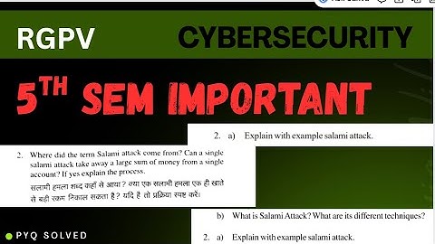 Salami Attack in Cyber Security | RGPV 5th Sem Explained |RGPV 5th Sem Unit 1 PYQ