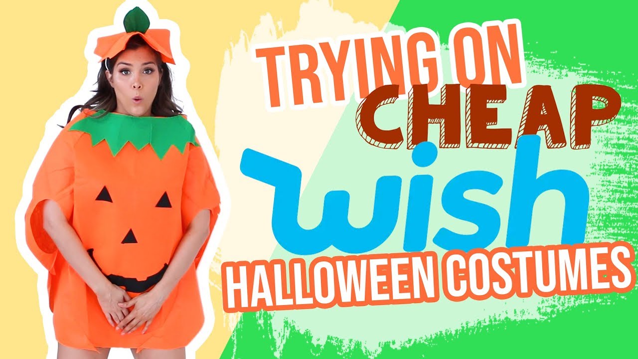 TRYING ON CHEAP WISH HALLOWEEN COSTUMES UNDER $20! - YouTube