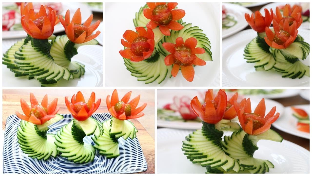 Super Salad Decoration Ideas Cucumber Carving Garnish YouTube