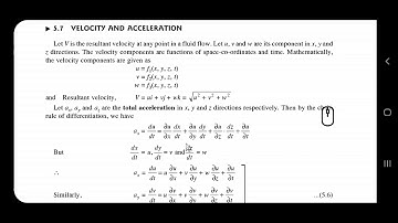 KTU - CET 203 - Fluid Mechanics - Module 2 - Kinematics of flow, Velocity and acceleration