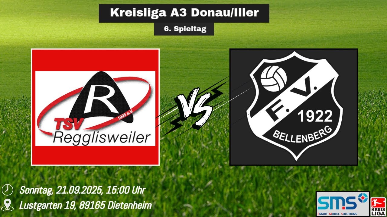 [🔵] VOD: TSV Regglisweiler vs FV Bellenberg | Kreisliga A3 Donau/Iller | 6. Spieltag