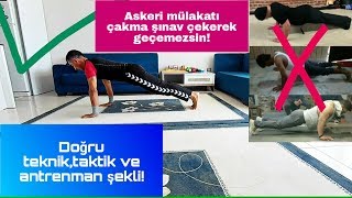 2 dakikada 60 şınav nizami nasıl çekilir, MSÜ/askeri mülakat şınav testine nasıl hazırlanılır,