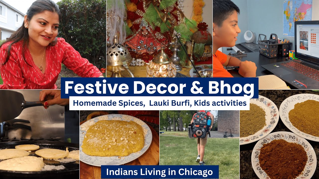 Ordinary life of Indian Family, Navratri Vlog: माँ का दरबार, Lauki Burfi Bhog, Real Homemaking Vlog