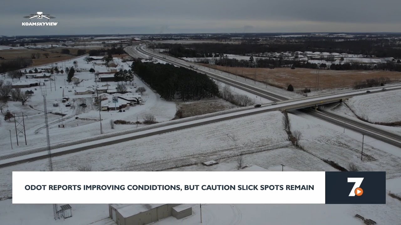 ODOT reports improved road conditions, caution slick spots remain - YouTube