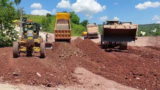 Komatsu GD675 Greyder ve CAT 966H LODER Stabilize Yol Dolgusu Yapıyor (1/3) Piotr Wilcynski Bulvarı