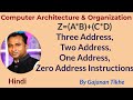 Three Address, Two Address, One Address, Zero Address Instructions for Z=(A*B) + (C*D)