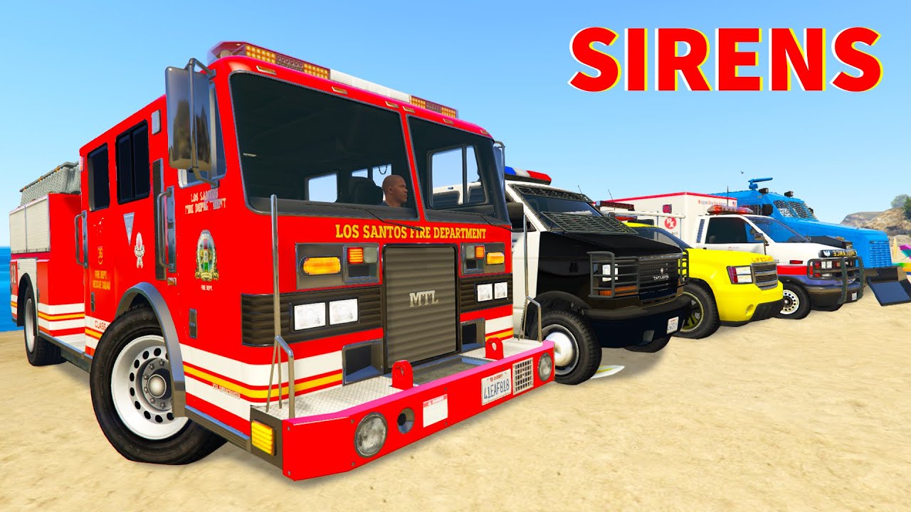 All Emergency Cars Sirens in GTA 5 YouTube