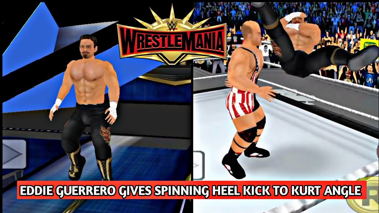 Eddie Guerrero Gives Spinning Heel Kick To Kurt Angle Wrestling Revolution 3d YouTube