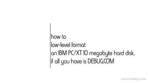 How to Format a Hard Disk in an original IBM PC/XT (if all you have is DEBUG)