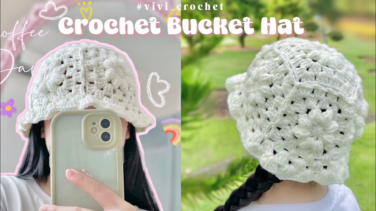 🌼How To Crochet Bucket Hat | Daisy Flower Granny Square Hat🌼