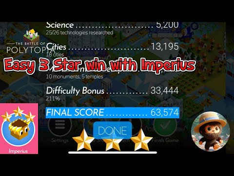 The Battle of Polytopia - Perfection Easy 3 star using Imperius in Apple Arcade