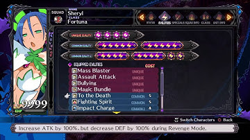 Disgaea 5 - Max LoC Baal boss battle  (20 stars) setup