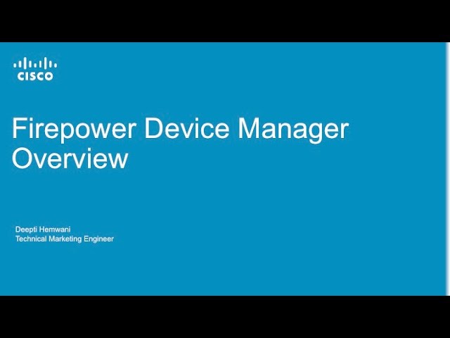 Introduction to Firepower Device Manager