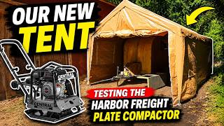 NC Landscapers Test Harbor Freight Plate Compactor & The Big Tent Comes Home!