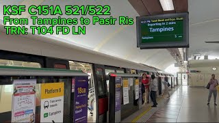 [Wrongrail; TAM - PSR shuttle] KSF C151A 521/522 from Tampines to Pasir Ris 