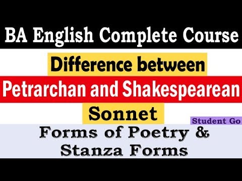 Difference b/w Petrarchan and Shakespearean sonnet हिंदी में | Student Go | - YouTube