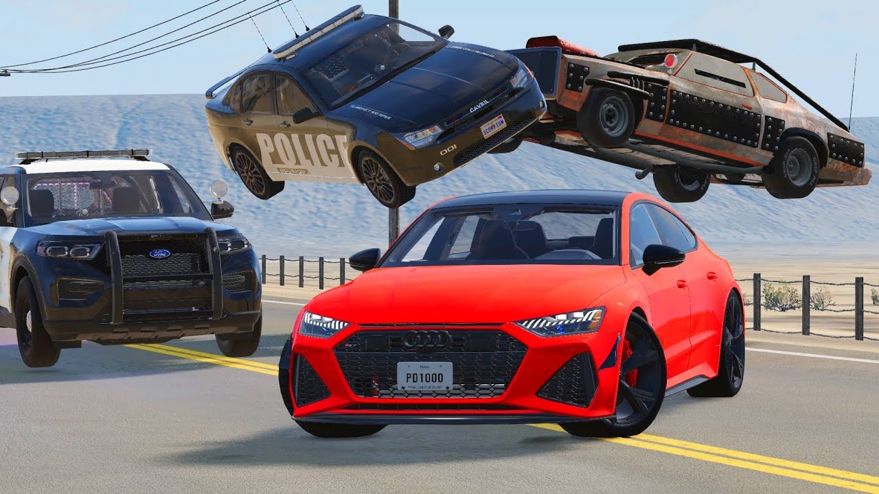 Epic Police Chase Fails in BeamNG Drive #2 - SmashLab