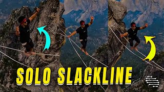 Professional Slackliner Completes 2,000ft Free Solo