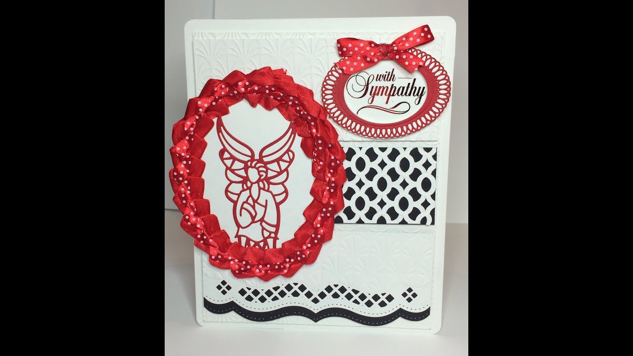 Sympathy Card with Spellbinders A2 Bracket Borders and Creative Expressions Art Deco Fanfare