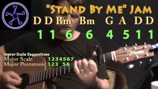 Video thumbnail of "Stand By Me Jam in D Major - Acoustic Guitar Instrumental JamTrack"