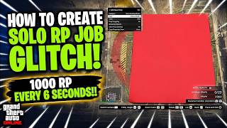 ✅HOW TO CREATE 1000 RP EVERY 6 SECONDS GLITCH JOB IN GTA ONLINE!