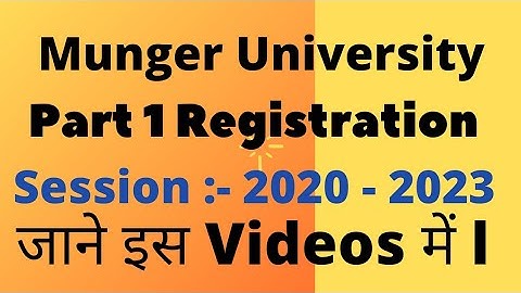 Munger University Part 1 Registration Session 2020 - 2023