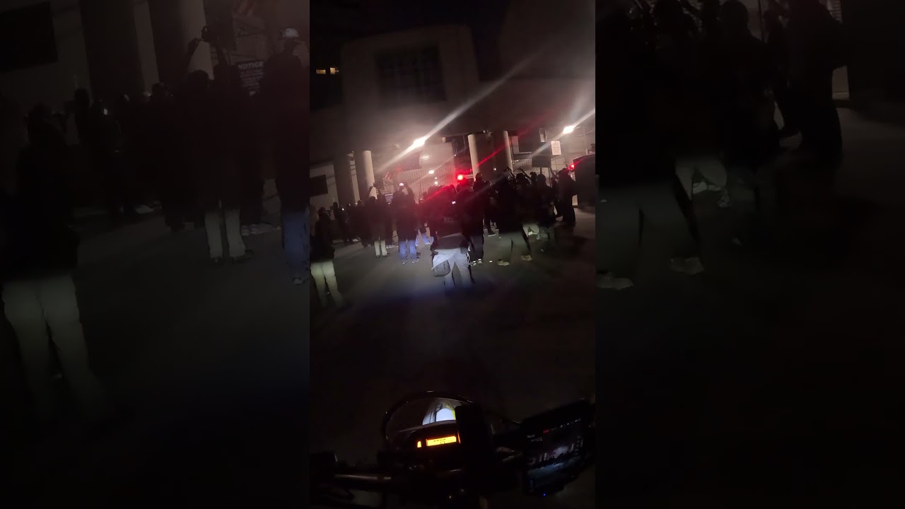 Motorcycle ride through Downtown Los Angeles Protests January 10th 2026 Federal Building