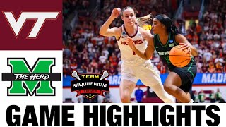 #4 Virginia Tech vs Marshall Highlights | NCAA Women's Basketball Championship | College Basketball