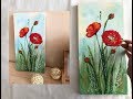 How to draw easy poppies painting / Demonstration /Acrylic Technique on canvas by Julia Kotenko