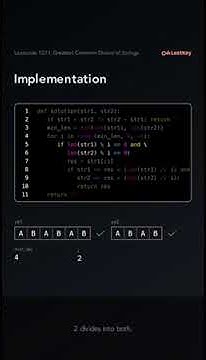 LeetCode 1071 Greatest Common Divisor of Strings - YouTube
