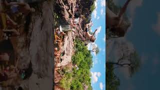 Jumping into natural pools near Santiago de Chiquitos #cliffjumping #gopro #goprohero10black