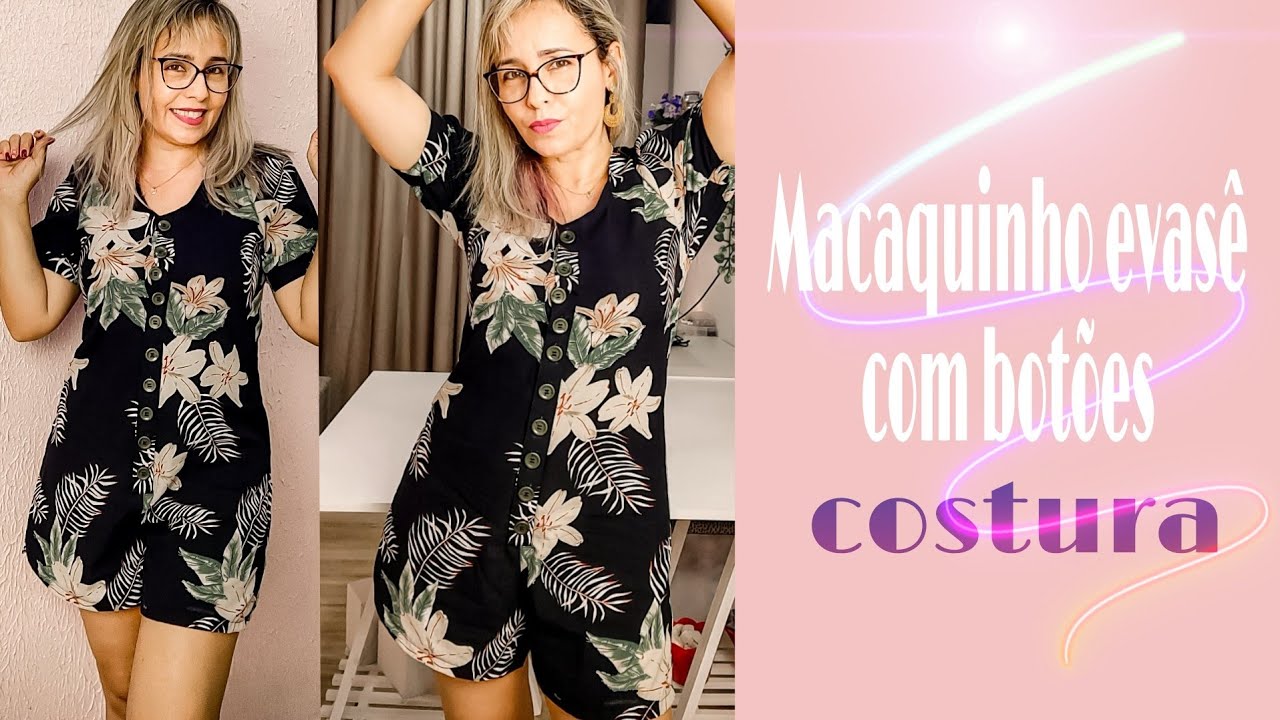 Como fazer macaquinho evasê com botões/ costura