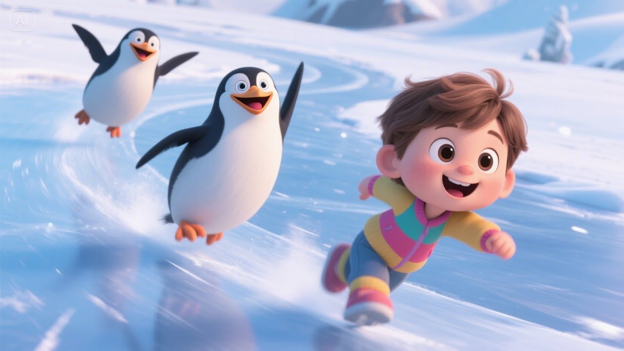 Little Penguins Slide on the Ice | Fun Penguin Song for Kids | Sing ...