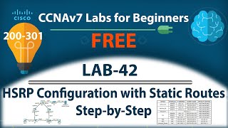 HSRP Configuration with Static Routes in Cisco Packet Tracer | CCNA Networking Lab Tutorial |Lab-42