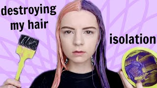 I dyed my hair pink and purple (i ruined it)
