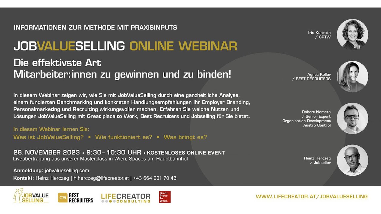 JobValueSelling Online Webinar November 2023