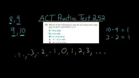ACT Math Practice Test 2.52: Integers